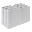 Samsill Economy 1 Inch Mini 3 Ring Binder, Round Ring Binder, Holds 5.5 x 8.5 Inch Documents, Non-Stick Customizable Cover, White, 6 Pack