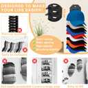 2 x Hat Organizer for Baseball Caps,Hat Rack for Wall, Compact Hat Storage Display Holder,Hold Up to 10 Hats,Hat Hanger Strong Adhesive/Wall Drilled for Door,Bedroom,Closet (Gery Black)