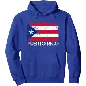 Puerto Rican Flag | Vintage Made In Puerto Rico Gift Pullover Hoodie L