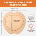 Sacrum Silicone Foam Dressing with Border, Sacral Foam Dressing, 7"X7" Bed Sore Bandages, Pressure Sore Pads for Buttocks Bed Sores, Large Bandages for Wounds, Wound Dressing Pads, 10 Pack