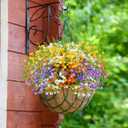 Uieke 24PCS Artificial Flowers for Outdoors UV Resistant Fake Flowers with Bostern Ferns Shrubs Faux Plastic Greenery Plants for Outdoor Garden Window Box Home Indoor Decor
