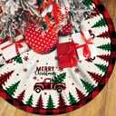 Christmas Tree Skirt Red Buffalo Plaid Xmas Tree Skirts Mat 48 Inches for Indoor Outdoor Christmas Tree Holiday Party Merry Christmas Signs Tree Skirts for Holiday Decorations