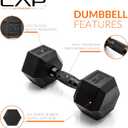 CAP Barbell Coated Hex Dumbbell Weight - Single | 20 lbs
