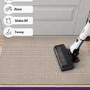 DEXI Ultra Thin Door Mat Indoor Entrance 35x56, Non Slip Rubber Backed Entryway Mats Dirt Trapper, Low Profile Front Doormat for Inside Entry, Patio, Porch, Beige