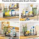 Yofidra Sink Caddy With Stone Drying Tray: Stainless Steel Soap Dispenser Kitchen Sink Organizer Set, Sponge Holder Counter Accessories Decor for Kitchen Organizers and Storage 8.1x3.5x4.5 in Black