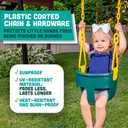 Premium High Back Full Bucket Toddler Swing Seat with Finger Grip, Plastic Coated Chains and Carabiners for Easy Install - Green - Squirrel Products