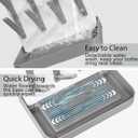 Baby Bottle Drying Rack, Vertical Bottle Rack Dryer Space Saving Bottle Drying Rack Countertop Organizer with Brush Holder for Bottles & Baby Accessories Pacifiers and Pump Part- BPA-Free (Gray)