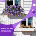 2 x Homsunny Artificial Fake Flowers Plants Outdoor, 2PCS Realistic Faux Silk Flowers UV Resistant Fake Outdoor Flowers for Spring Outside Porch Garden and Home Patio Yard Decor (Double Purple)