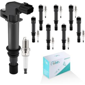 UF270 Set of 8 Ignition Coil Pack with Spark Plug 3.7L 3.9L 4.7L For Jeep Grand Cherokee 1999-2007, for Dodge Ram 1500 Dakota Durango 2000-2008,Chrysler Aspen,Mitsubishi Raider 2006-2007 V6 V8