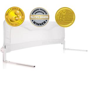 Bed Rail for Toddlers & Infants  Kids Bed Safety Guard Rail Toddler Bed Rails for Twin, Full Size, Queen &King Mattress  Baby Bed Rail for Children  Extra Long Rail Guard -White (59L19.5H in)