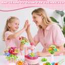 MISSOLO DIY-Crafts for Kids-Toys for Ages 4-13-Arts and Crafts for Kids-Develop Children's Critical Thinking Skills-Gifts for Kids-Fabric Flower Bouquets Toy -SIncludes Toy Storage Box (Pink)