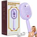 Electric Spray Air Cushion Massage Comb, 5-in-1 Rechargeable Mist Hair Brush with 10ml Refillable Reservoir, One-Press Self-Cleaning Detangling Brush for Dry, Frizzy, Curly & Thick Hair (Purple)