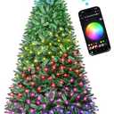 HOLLO STAR 6 ft Prelit Christmas Tree with 270 LED Lights, App Control, Artificial Christmas Tree with Multi-Color RGBW Lights, 1072 Branch Tips, Metal Base, Easy to Assemble, for Home, Party