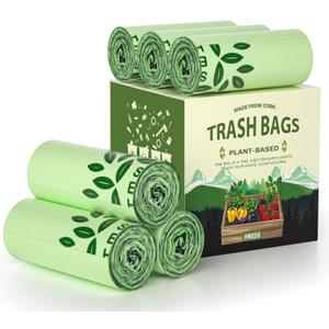 AYOTEE 150 Count Compostable Trash Bags 3 Gallon Trash Bag, Small Compost Bags for Countertop Bin, Unscented Biodegradable Compost Bag 3 Gallon Compostable Food Scrap Liner fit 11.36 Liter (Green)