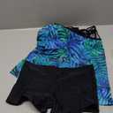 Yonique Two Piece Tankini Swimsuits for Women with Shorts Tummy Control Bathing Suits Athletic Swimwear (Small, Green Leaves)