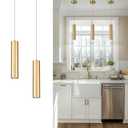 Cargifak Brass Gold Pendant Light Fixture, Modern Hanging Light for Kitchen Island Dining Room Bedroom (2 Pack), PL4830-1P-BB