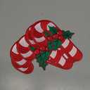 6 Pcs 7'' Large Size Christmas Iron-on Patch Candy Cane Iron on Patches Appliques Embroidery Patches Bulk for Crafts Clothes Jeans Hats Sweaters Jacket Bags Accessories DIY