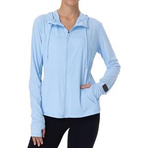 MAISON MISFITS 15 Womens Sun Protection Hoodie SPF Jacket Lightweight Full Zip Up Summer UV UPF 50+ with Pockets Thumb Hole, Size Small
