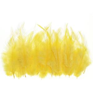 PATIKIL 3-6 Inch Saddle Hackle Rooster Feather, 50 Pcs Bulk Natural Feathers Fluffy Craft Feathers for Dream Catcher Earrings Pendant, Yellow (7-14cm)