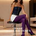 Mila Marutti Opaque Purple Tights for Women | Soft Microfiber Stockings Plum Color Pantyhose - Violet, S (Purple, S)