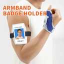 6Pcs Arm Badge Holder Armband ID Card Holder Waterproof Armband Badge with Adjustable Elastic Strap for Office Staff, Students, Employees, Universal Size, Transparent
