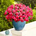 Waipfaru Outdoor Faux Plants Flowers for Outdoor Planters, 4 Large Bundles UV Resistant Artificial Flowers for Outdoors, Realistic Fake Silk Camellia Flowers for Outside Front Door Porch Patio Balcony