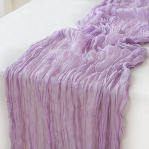 Sioloc Pack of 1 Lilac Purple Lavender Cheesecloth Table Runner Fall Autumn Decor for Home 10ft Table Cloth for Tea Wedding Birthday Party Baby Bridal Shower Halloween Thanksgiving