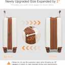 Kono Small 20 Inch Expandable Carry On Luggage with Quiet Spinner Wheels & TSA Lock, Scratch and Drop Resistant PC+ABS Hardside 22x14x9 Airline Approved Suitcase, Cream White & Brown