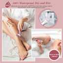 2 x Electric Shaver for Women for Legs Bikini Trimmer Electric Razors for Women Underarm Public Hairs Rechargeable Womens Shaver Wet Dry Use Painless Cordless with Detachable Head (Pink)