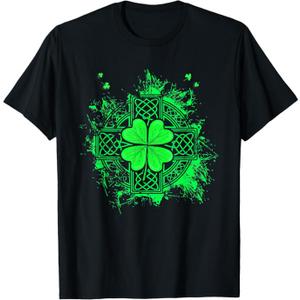Celtic Knot Irish Shamrock Three Leaf Clover St Patricks Day T-Shirt, Size XL