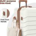 Luggage Sets 3 Piece, Hardside Carry On Suitcase with Spinner Wheels, Lightweight Durable Luggage for Travel | TSA Lock, Expandable Suitcase Set for Men and Women（20/26in） (White), 38cm x 23cm x 57cm