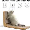 FUKUMARU Cat Scratcher, 26.8 Inch L Shape Cat Scratch Pad Wall Mounted, Cat Scratching Cardboard with Ball Toy for Indoor Cats, Large Size