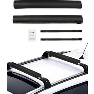 VEVOR Soft Roof Rack Pads, 28" Universal Car Roof Rack Pads for Various Crossbars, 88LBS Load Capacity Luggage Kayak Carrier with 2 Tie Down Straps & Velcros for SUPs Canoes Snowboards Paddle Boards