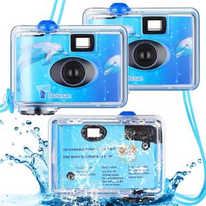 3 Pcs Disposable Camera Waterproof Underwater Single Use Film Camera 35 mm for Summer Beach Vacation Camp Snorkeling Trip Adult Teens Gift (Fresh Style)