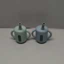 Seposeve 2 Pack Silicone Sippy Cups, Leak-Proof Baby Straw Cup for 6-12 Months, Spill Proof Toddler Cup with Straw 1-3 Years, with Capacity Marking, Non-slip Handle, Flow Control, 6 oz, Green Blue