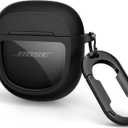 SURITCH Protective Cases for Bose QuietComfort Earbuds II 2022 / QuietComfort Ultra/Ultra Earbuds 2nd Gen, Shockproof Case Cover for Bose QC ii 2 & Ultra Case Accessories with Carabiner, Black