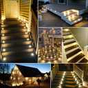 LED Deck Light Kits Warm White, 1.22 Recessed Step Light 12 Pack with Black Protective Shell, DC12V Low Voltage LED Deck Lighting, IP67 Waterproof Outdoor Stair Lights for Garden