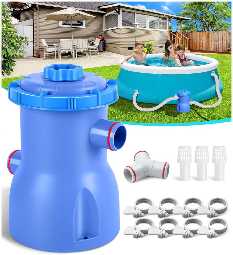 Pool Filter Pump, 300 GPH Flow Rate, for Clean and Clear Pool Water