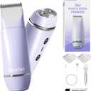 Bikini Trimmer for Women,2 in 1 Electric Razors for Women Electric Shaver for Cordless Body Hair Trimmer Shaver for Trip,Replaceable Lady Facial Razor Bikini Trimmer for Legs Private (Purple)