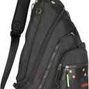 Larswon Sling Backpack, Sling Bag Laptop, Crossbody Bag Men, Shoulder Bags Black