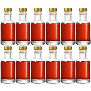 Kaachli Clear Glass Bottles 3 oz - 100ml [Pack of 12] for Wine Beverages Drinks Oil Vinegar Kombucha Beer Water Soda with Cork Stopper Airtight Lid