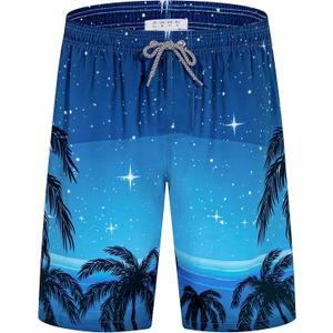 ELETOP Men's Swim Trunks Quick Dry Bathing Suit Swimming Board Shorts Mesh Lining Beach Swimwear (X-Large)