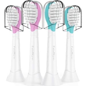Kids Replacement Heads for Philips Sonicare: 3+ Years Old Children Soft Electric Toothbrush Compact Child Brush Head for Boys Girls, Blue 4 Pack