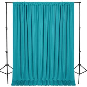 DWCN 10x10 FT Turquoise Backdrop Curtains for Parties, Photography Backdrop Drapes with Rod Pockets for Wedding Decorations Stage Birthday Family Gatherings, 2 Panels 5ft x 10ft