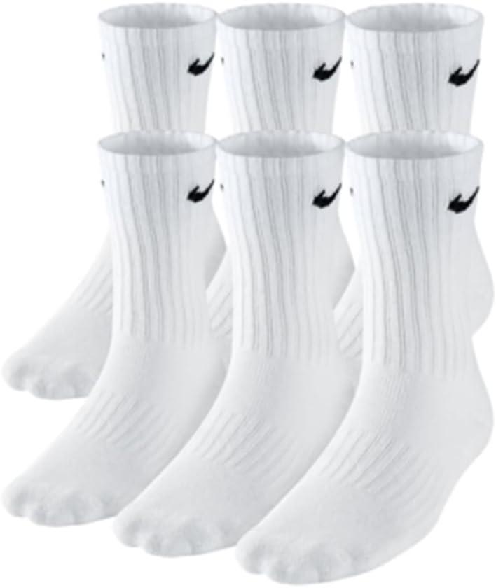 NIKE Boys' Performance Cushion Crew Socks with Band (3 Pairs) (White)