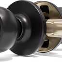 Door Locks for Front Door - 2 Pack Doorknobs for Exterior Door Matte Black Standard Ball Door Knobs with Lock Entrance Door Locks with Keys