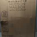 Step2 Mailmaster Hudson Mailbox & Post with Planter, Weather Resistant, Large Outdoor Mailboxes, Made of Durable Plastic, Easy to Install, Flag Included, White & Black