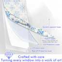 SOMWISE Frosted Glass Window Privacy Film with Tools, Heat Blocking, Anti-UV, Anti-Glare, Static Cling, Decor for Home Bathroom Door, Renter Friendly, Removable, Reusable, Blue 35Inchx157Inch