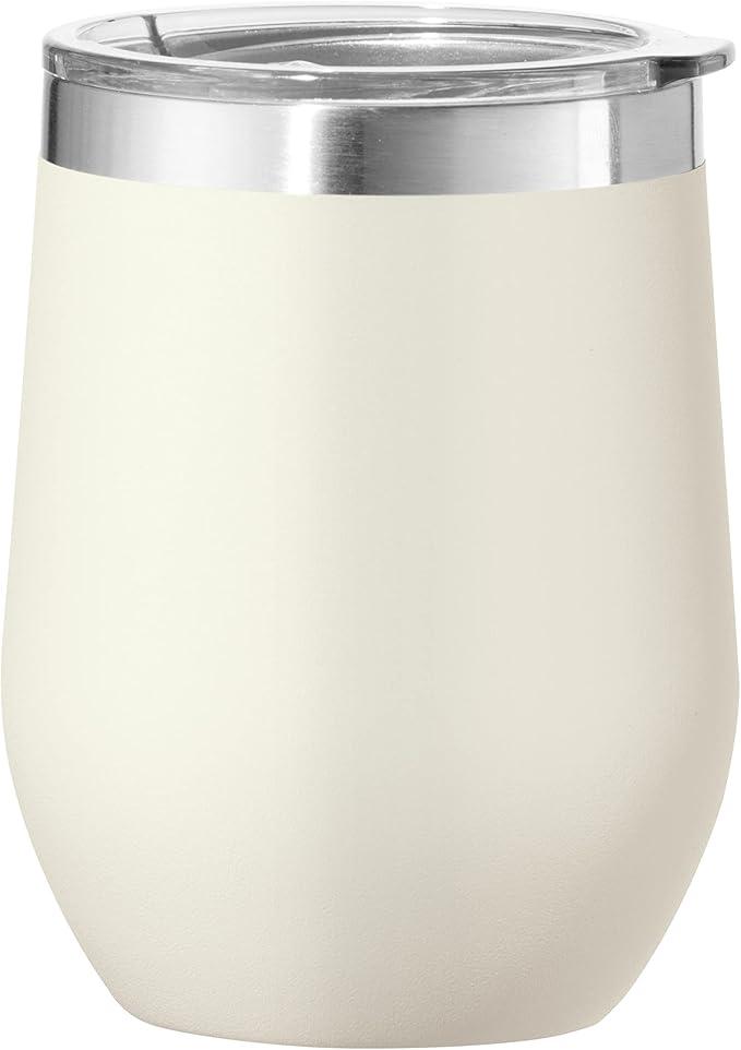 Oggi 12oz Stainless Steel Tumbler with Ceramic Lining & Lid – Stemless, Double-Wall Vacuum Insulated Drinkware