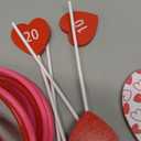 Skylety 26 Pcs Mother's Day Ring Toss Game for Wedding 6 Targets Stands and 20 Rings Combo for Indoor Outdoor Anniversary Party Game Table Centerpiece Decoration (Red)